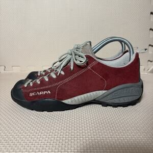 Scarpa Mojito Suede Approach Shoes Red EU 39.5 US Womens 8/Mens 7 Vibram Sole